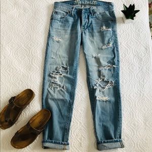 Madewell distressed girlfriend jeans